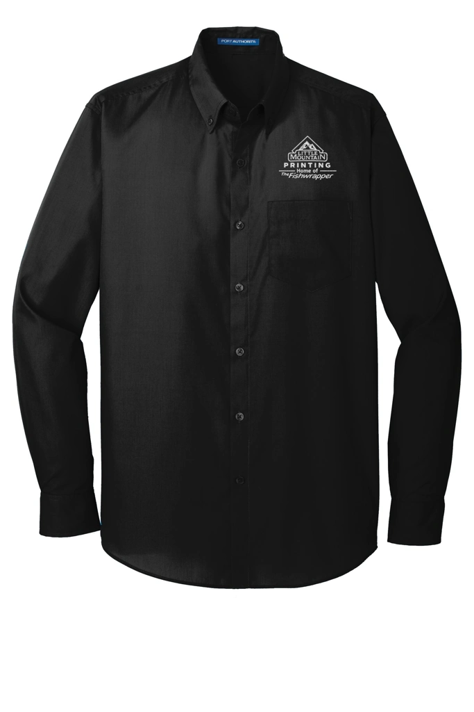 Variant Image for W100 - Port Authority® Long Sleeve Carefree Poplin Shirt - Demo - 1 Color - White E - Website Company Apparel Management Demo