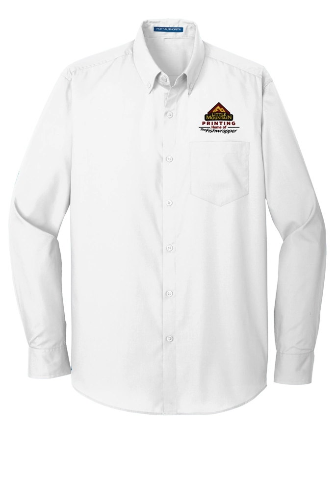Variant Image for Tw100 - Port Authority® Tall Long Sleeve Carefree Poplin Shirt - Demo - 3 Color - Dark E - Website Company Apparel Management Demo