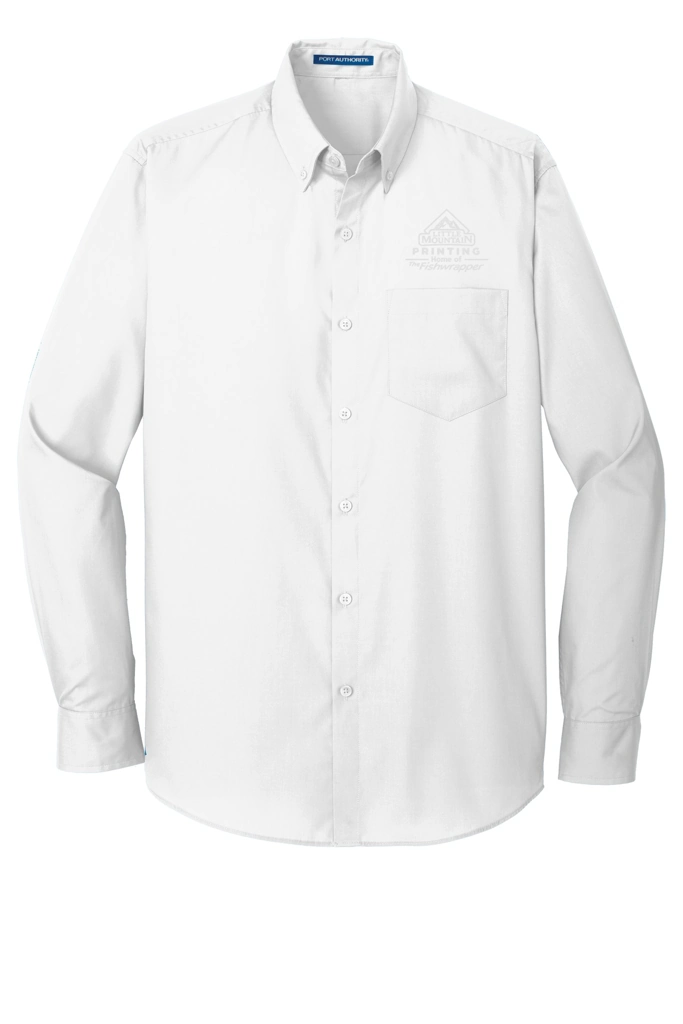 Variant Image for Tw100 - Port Authority® Tall Long Sleeve Carefree Poplin Shirt - Demo - Tone on Tone E - Website Company Apparel Management Demo