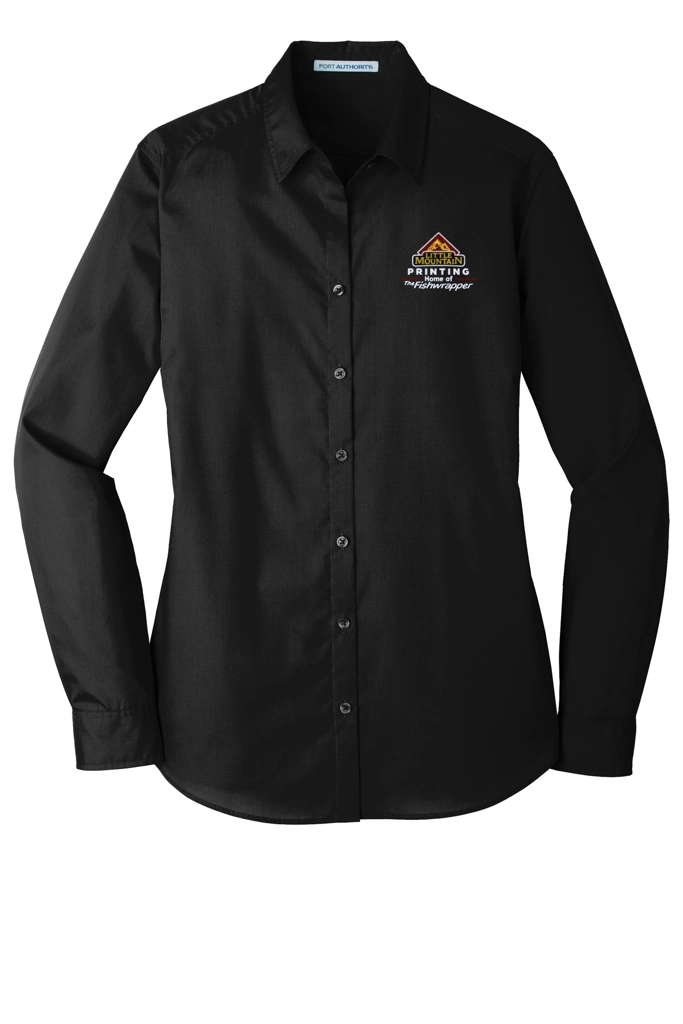 Variant Image for LW100 - Port Authority® Women's Long Sleeve Carefree Poplin Shirt - Demo - 3 Color - Light E - Website Company Apparel Management Demo