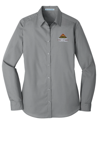 Variant Image for LW100 - Port Authority® Women's Long Sleeve Carefree Poplin Shirt - Demo - 3 Color - Light E - Website Company Apparel Management Demo