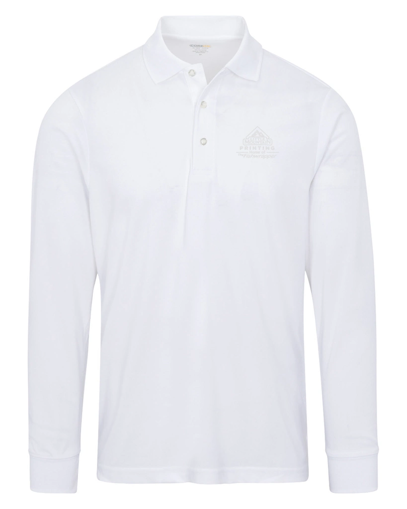 Variant Image for 88192 - CORE365 Men's Pinnacle Performance Long-Sleeve Piqué Polo - Demo - Tone on Tone E - Website Company Apparel Management Demo