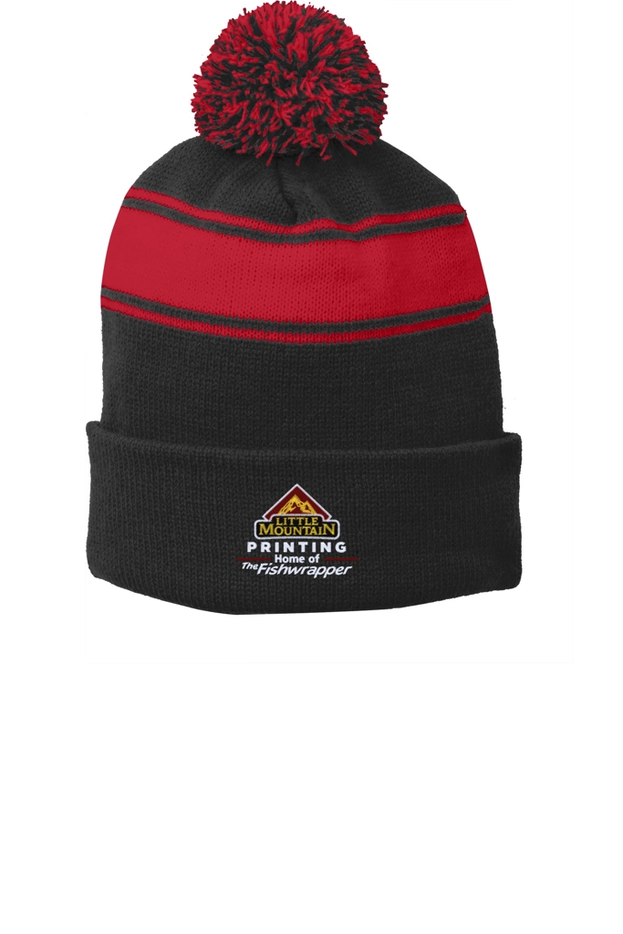 Variant Image for STC28 - Sport-Tek® - Stripe Pom Pom Beanie - Demo - 3 Color - Light E - Website Company Apparel Management Demo