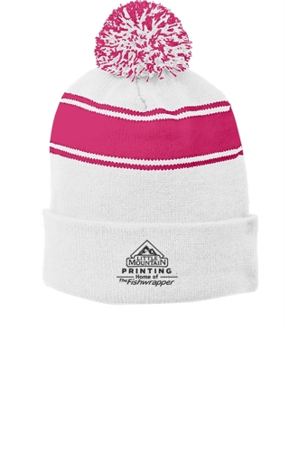 Variant Image for STC28 - Sport-Tek® - Stripe Pom Pom Beanie - Demo - 1 Color - Dark E - Website Company Apparel Management Demo