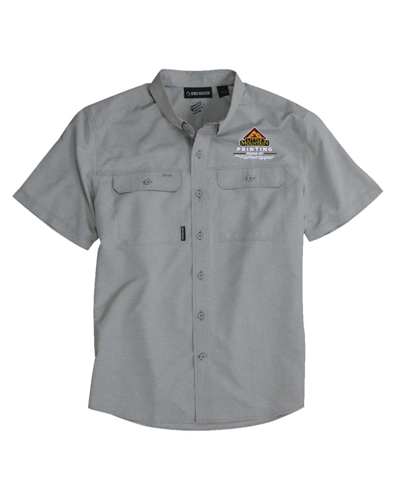 Variant Image for 4445 - DRI DUCK Men's Crossroad Woven Short Sleeve Shirt - Demo - 3 Color - Light E - Website Company Apparel Management Demo