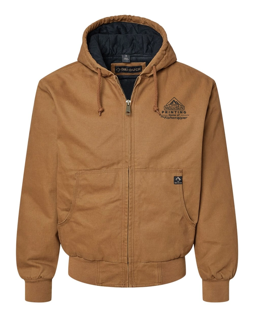 Variant Image for 5020 - DRI DUCK Men's Cheyenne Boulder Cloth™ Hooded Jacket with Tricot Quilt Lining - Demo - 1 Color - Dark E - Website Company Apparel Management Demo