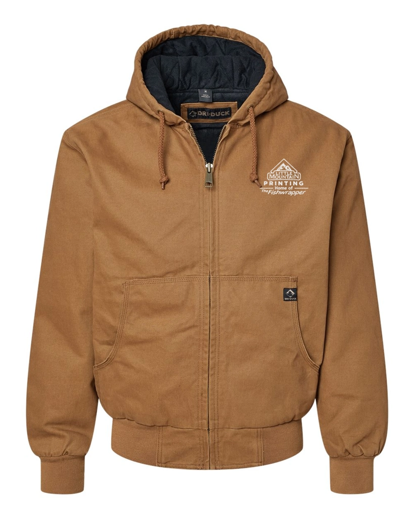 Variant Image for 5020 - DRI DUCK Men's Cheyenne Boulder Cloth™ Hooded Jacket with Tricot Quilt Lining - Demo - Tone on Tone E - Website Company Apparel Management Demo