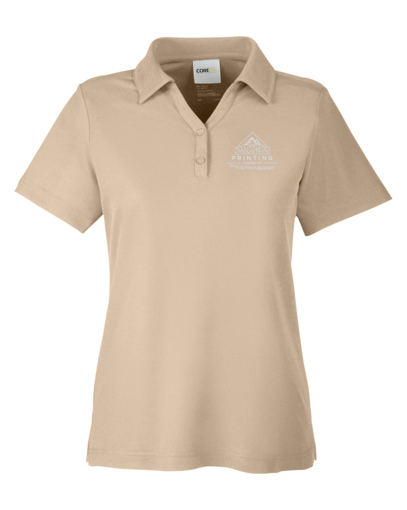 Variant Image for CE112W  - CORE365 Ladies' Fusion ChromaSoft™ Pique Polo - Demo - 1 Color - White E - Website Company Apparel Management Demo