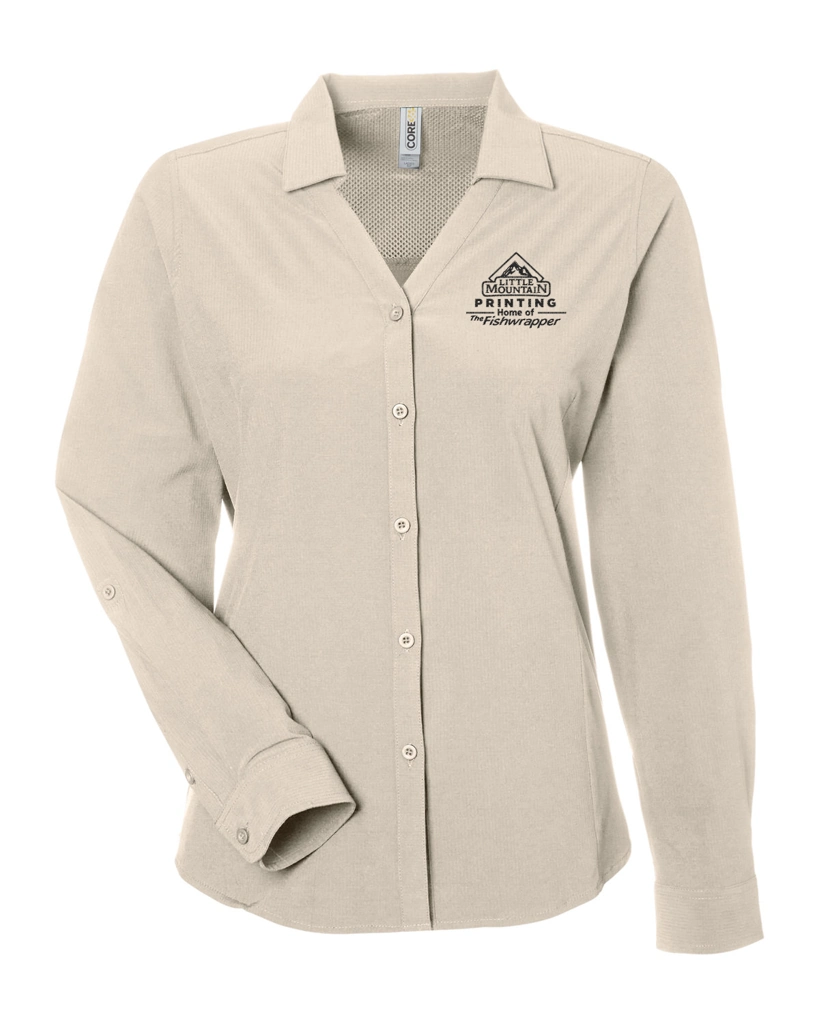 Variant Image for CE510LW  - CORE365 Ladies' Ultra UVP® Long-Sleeve Marina Shirt - Demo - 1 Color - Dark E - Website Company Apparel Management Demo