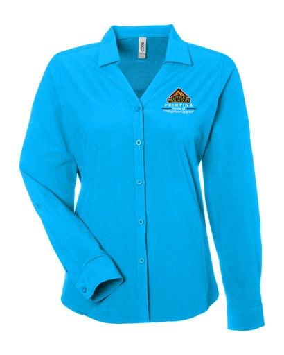 Variant Image for CE510LW  - CORE365 Ladies' Ultra UVP® Long-Sleeve Marina Shirt - Demo - 3 Color - Light E - Website Company Apparel Management Demo