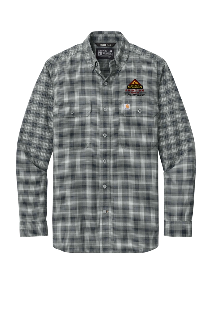 Variant Image for CT107109 - Carhartt® Rugged Flex® Plaid Long Sleeve Shirt - Demo - 3 Color - Dark E - Website Company Apparel Management Demo
