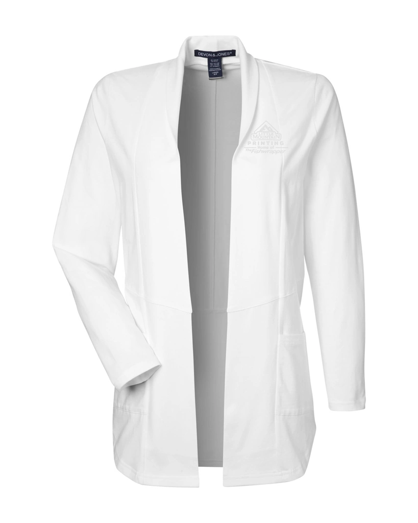Variant Image for DP125W  - Devon & Jones Ladies' Raleigh Stretch Cardigan - Demo - Tone on Tone E - Website Company Apparel Management Demo