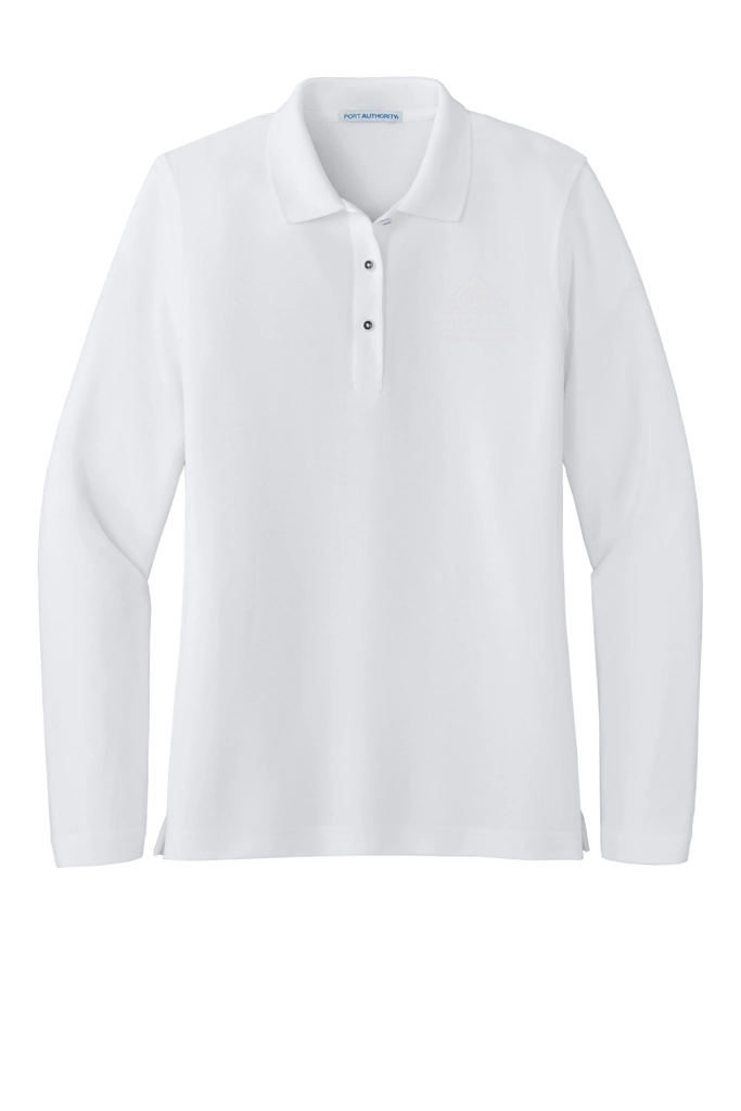 Variant Image for L500LS  - Port Authority® Women's Silk Touch™ Long Sleeve Polo - Demo - Tone on Tone E - Website Company Apparel Management Demo