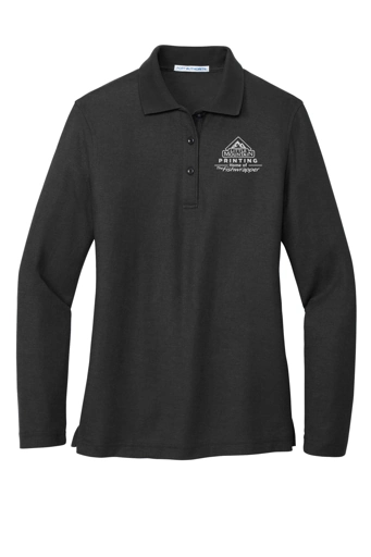 Variant Image for L500LS  - Port Authority® Women's Silk Touch™ Long Sleeve Polo - Demo - 1 Color - White E - Website Company Apparel Management Demo