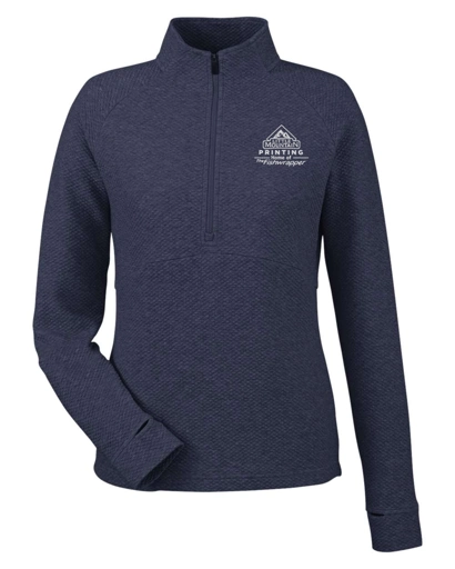 Variant Image for NE725W - North End Women's Spirit Textured Quarter-Zip Pullover - Demo - 1 Color - White E - Website Company Apparel Management Demo