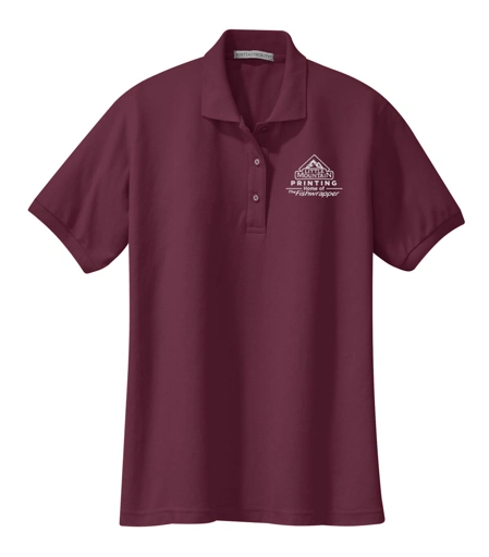 Variant Image for L500  - Port Authority® Women's Silk Touch™ Polo - Demo - 1 Color - White E - Website Company Apparel Management Demo
