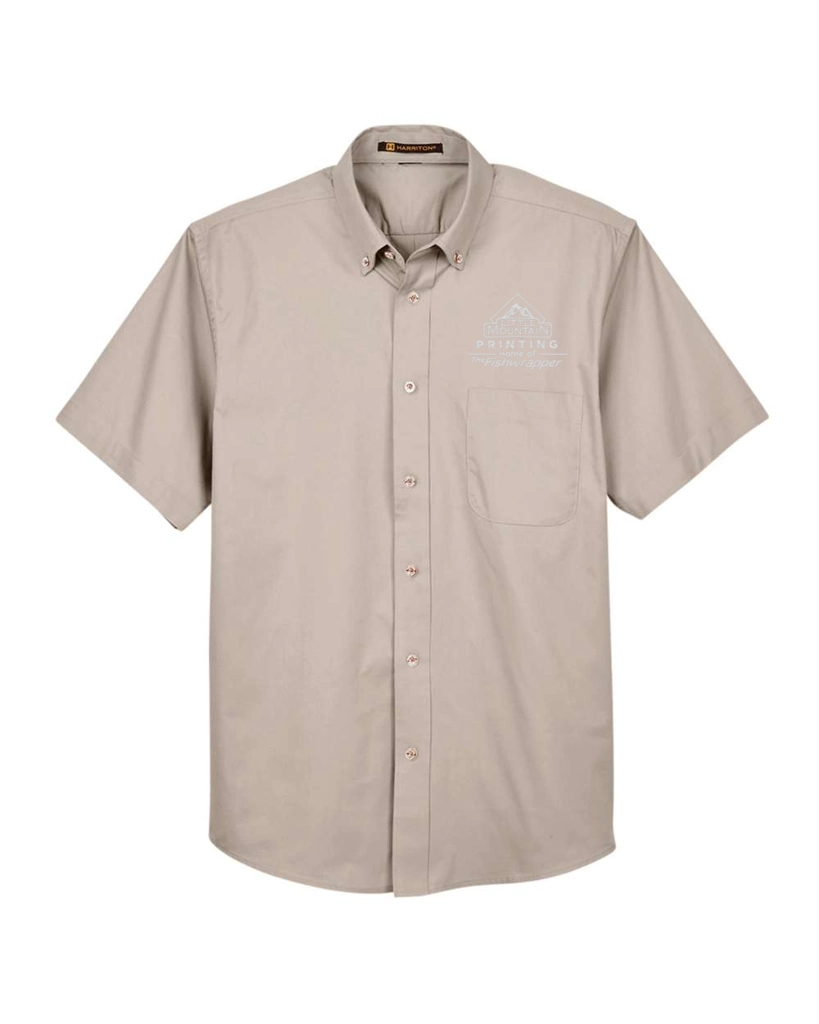 Variant Image for M500S - Harriton Men's Easy Blend™ Twill Dress Shirt With Stain-Release - Demo - 1 Color - White E - Website Company Apparel Management Demo
