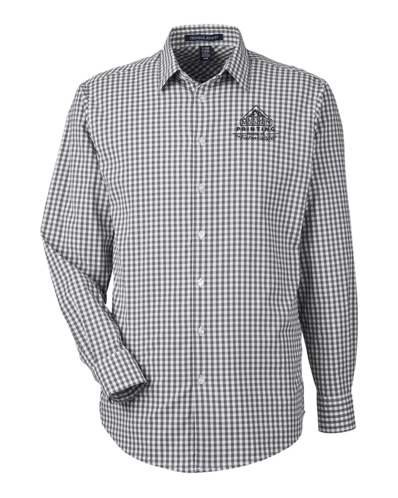 Variant Image for DG536 - Devon & Jones Men's CrownLux Performance® Gingham Dress Shirt - Demo - 1 Color - Dark E - Website Company Apparel Management Demo