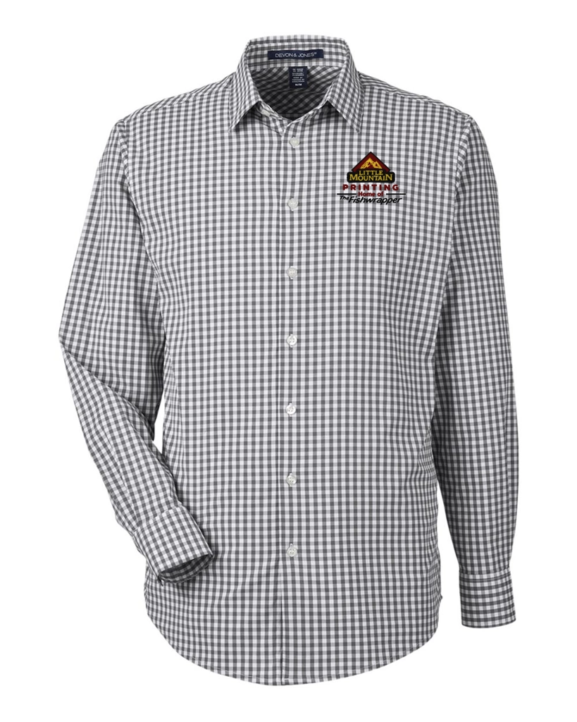Variant Image for DG536 - Devon & Jones Men's CrownLux Performance® Gingham Dress Shirt - Demo - 3 Color - Dark E - Website Company Apparel Management Demo