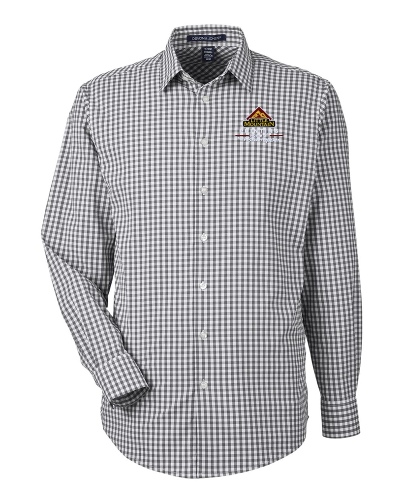 Variant Image for DG536 - Devon & Jones Men's CrownLux Performance® Gingham Dress Shirt - Demo - 3 Color - Light E - Website Company Apparel Management Demo