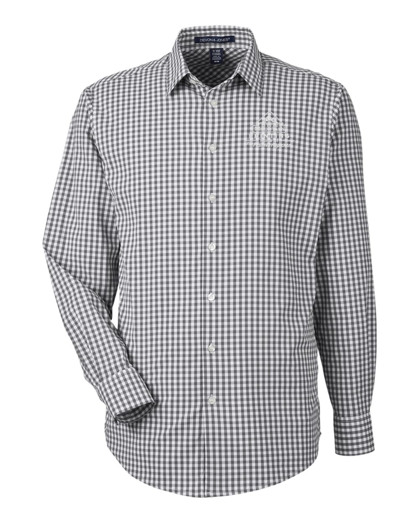 Variant Image for DG536 - Devon & Jones Men's CrownLux Performance® Gingham Dress Shirt - Demo - Tone on Tone E - Website Company Apparel Management Demo