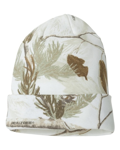 LCB12 - Kati 12" Licensed Camo Cuffed Beanie (ONE SIZE, White Realtree Ap)